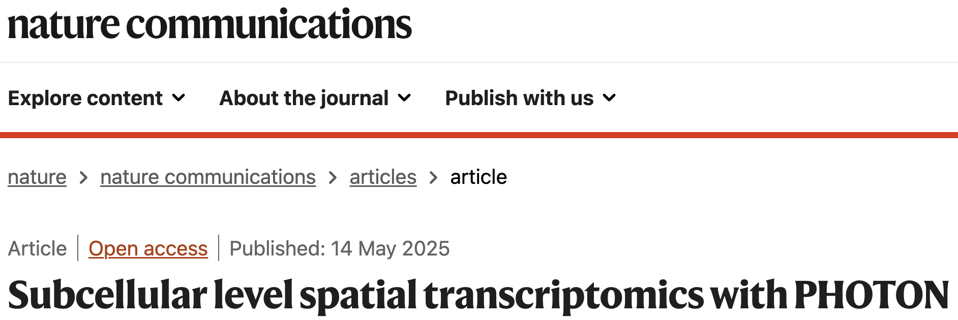 [May 14, 2025] Our work on developing a technology for capturing RNA content of subcellular compartments within native cellular and tissue context is published!