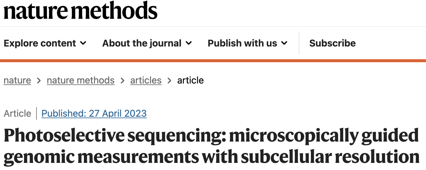 [April 27, 2023] Our collaborative work on developing a spatial genomics technology at subcellular resolution is published!